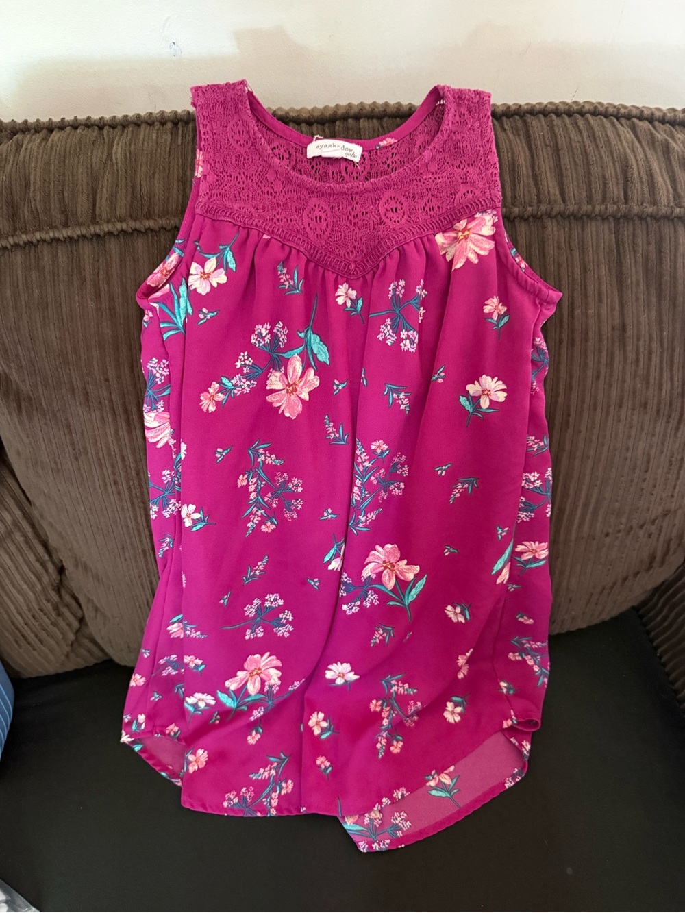 Eyeshadow Girls Magenta Crochet Top